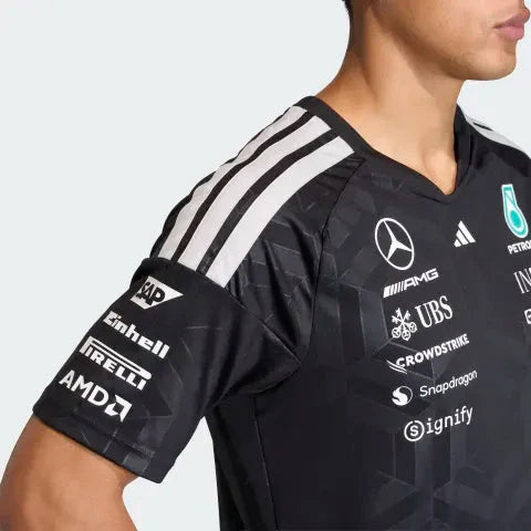 Mercedes - AMG Petronas Formula One 2026 Men's Team Jersey T-Shirt - White/Black Mercedes AMG Petronas