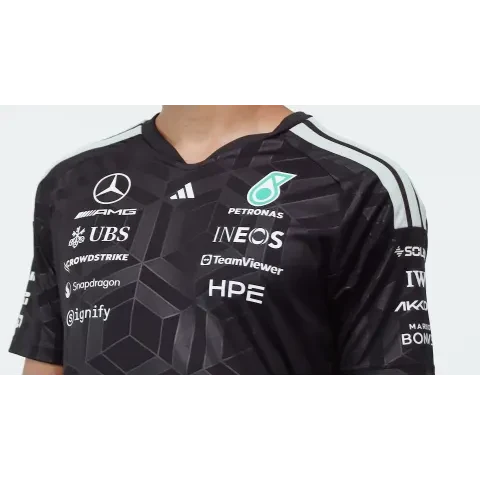 Mercedes - AMG Petronas Formula One 2026 Men's Team Jersey T-Shirt - White/Black Mercedes AMG Petronas