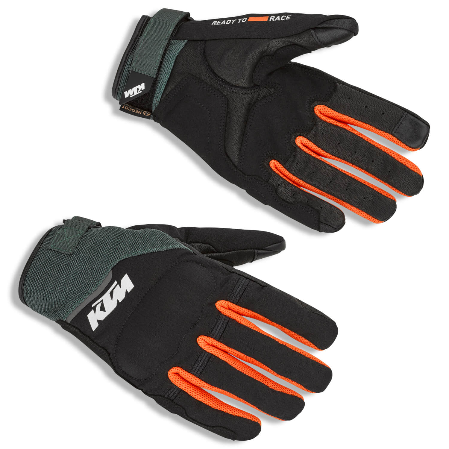 Two 4 Ride V3 Gloves Black / Green KTM