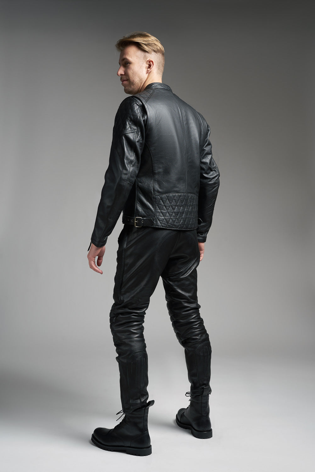 TWIN LEATHER JACKET BLACK - Men’s Leather Motorcycle Jacket Pando Moto