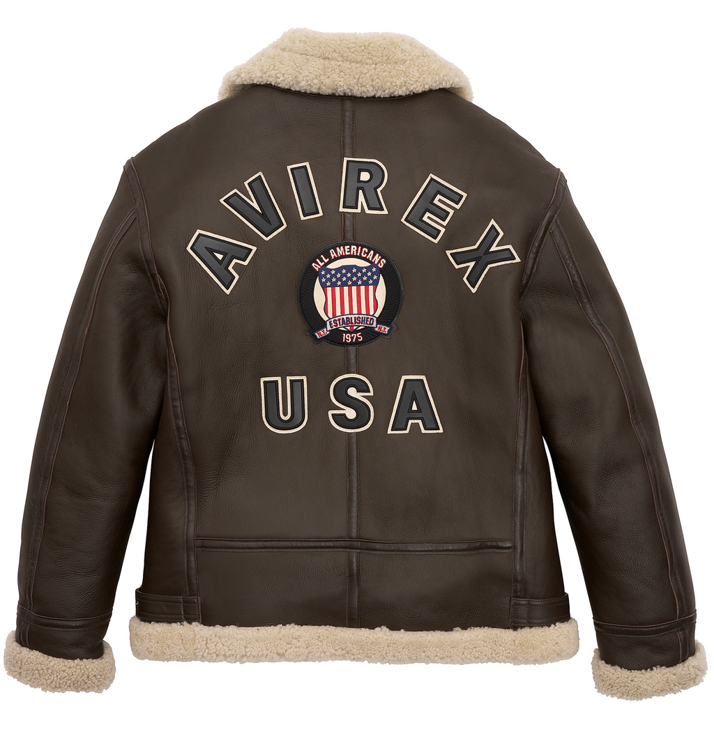 Buy Best Original Winter Avirex B3 Shearling Choclate Leather Jackets For Sale - Endless Racegear