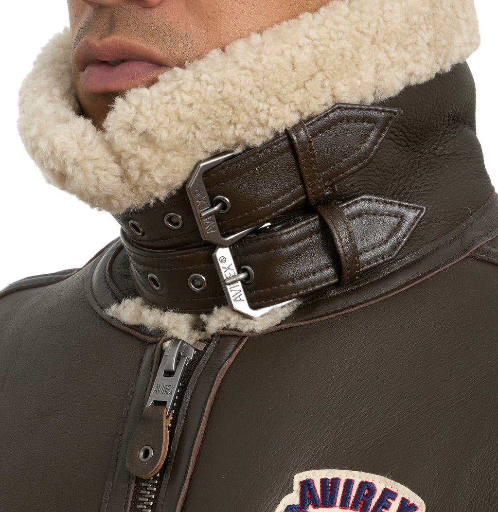 Buy Best Original Winter Avirex B3 Shearling Choclate Leather Jackets For Sale - Endless Racegear
