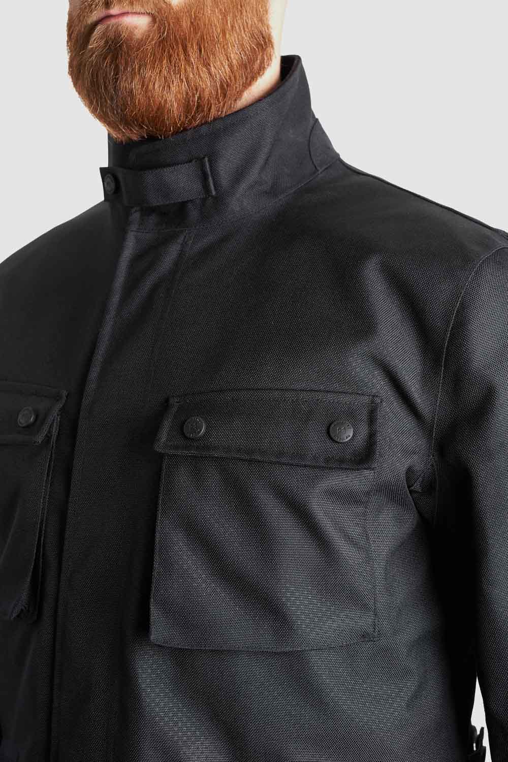 M65 WP JACKET BLACK - Slim-Fit Waterproof Motorcycle Jacket Pando Moto
