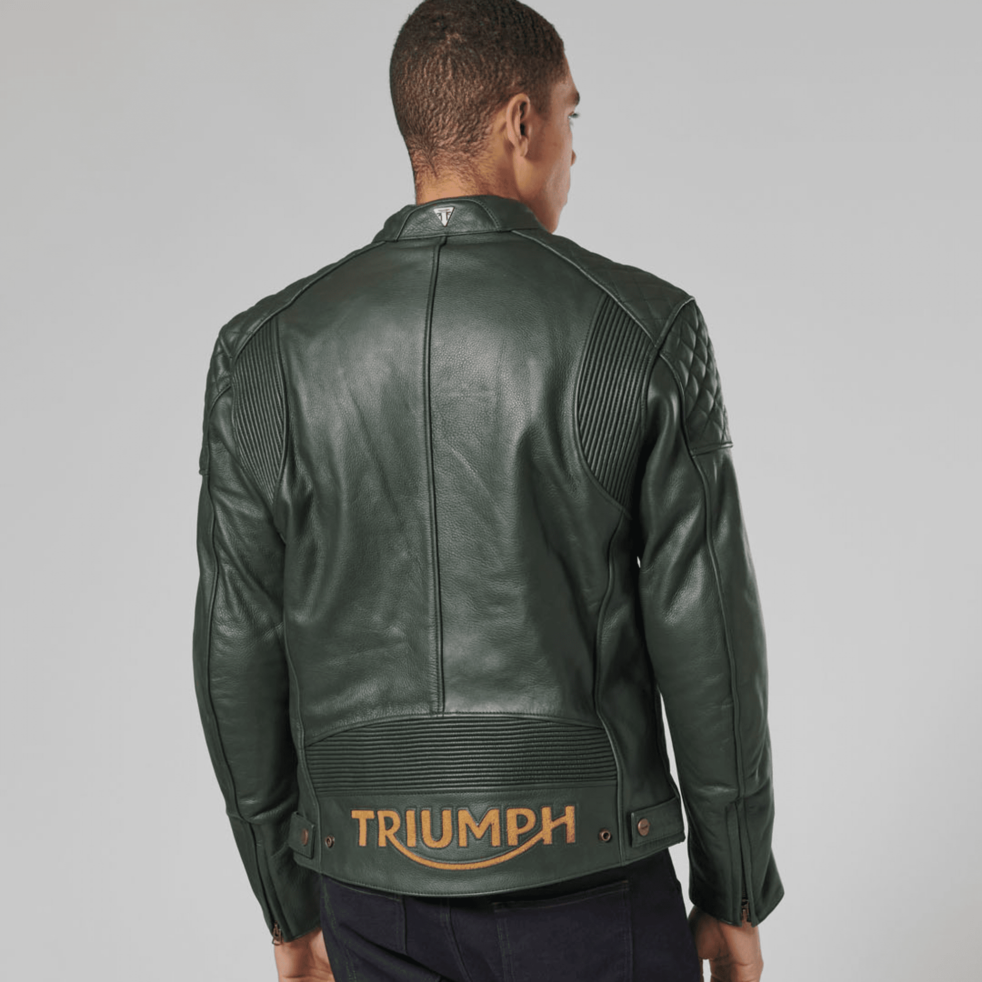 Braddan Green Leather Jacket Triumph