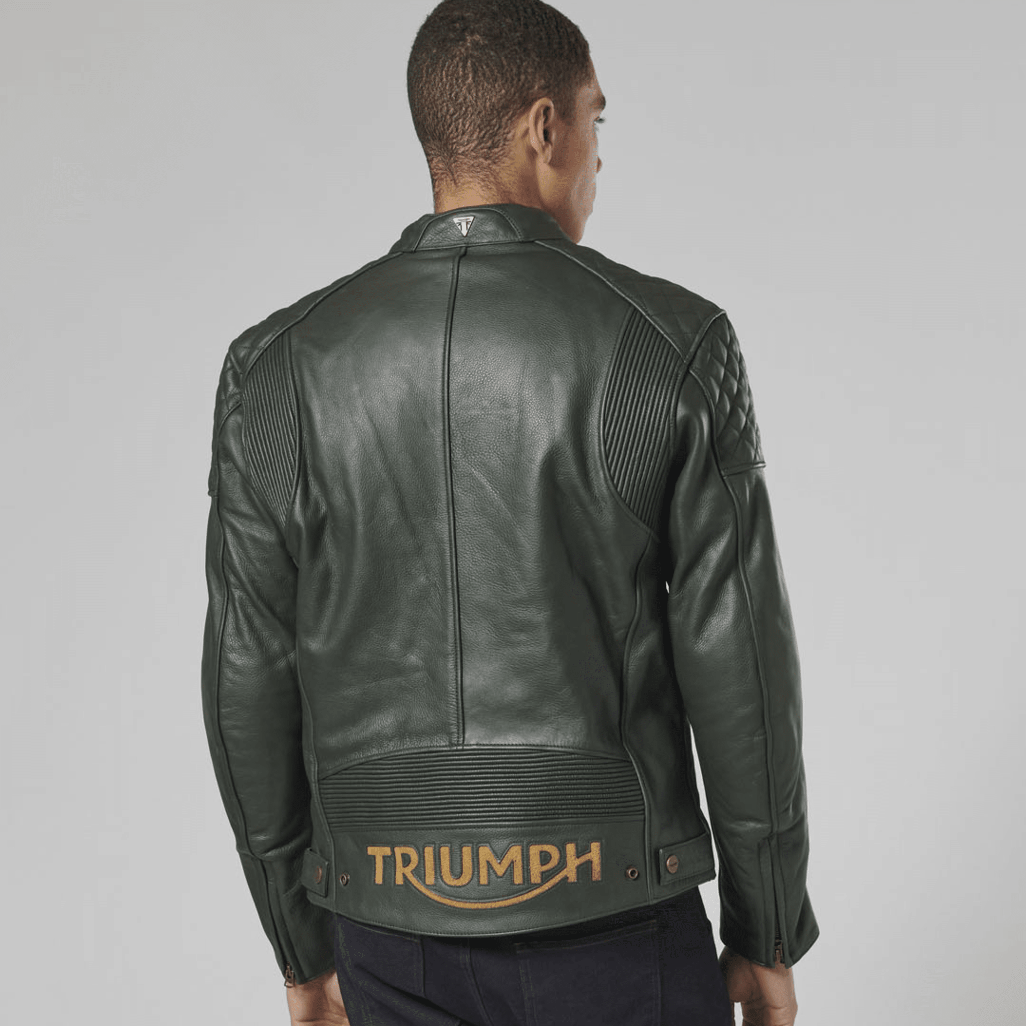 Braddan Green Leather Jacket Triumph
