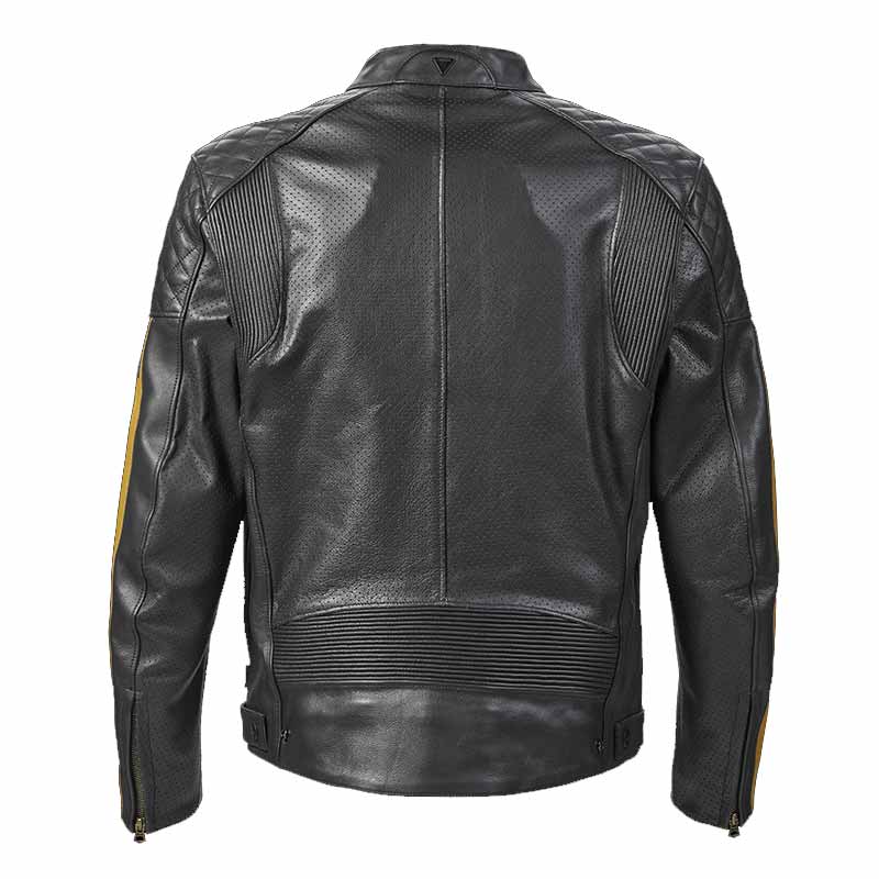 Braddan Black Retro Air Race Leather Jacket Triumph