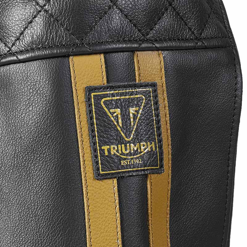 Braddan Black Retro Air Race Leather Jacket Triumph