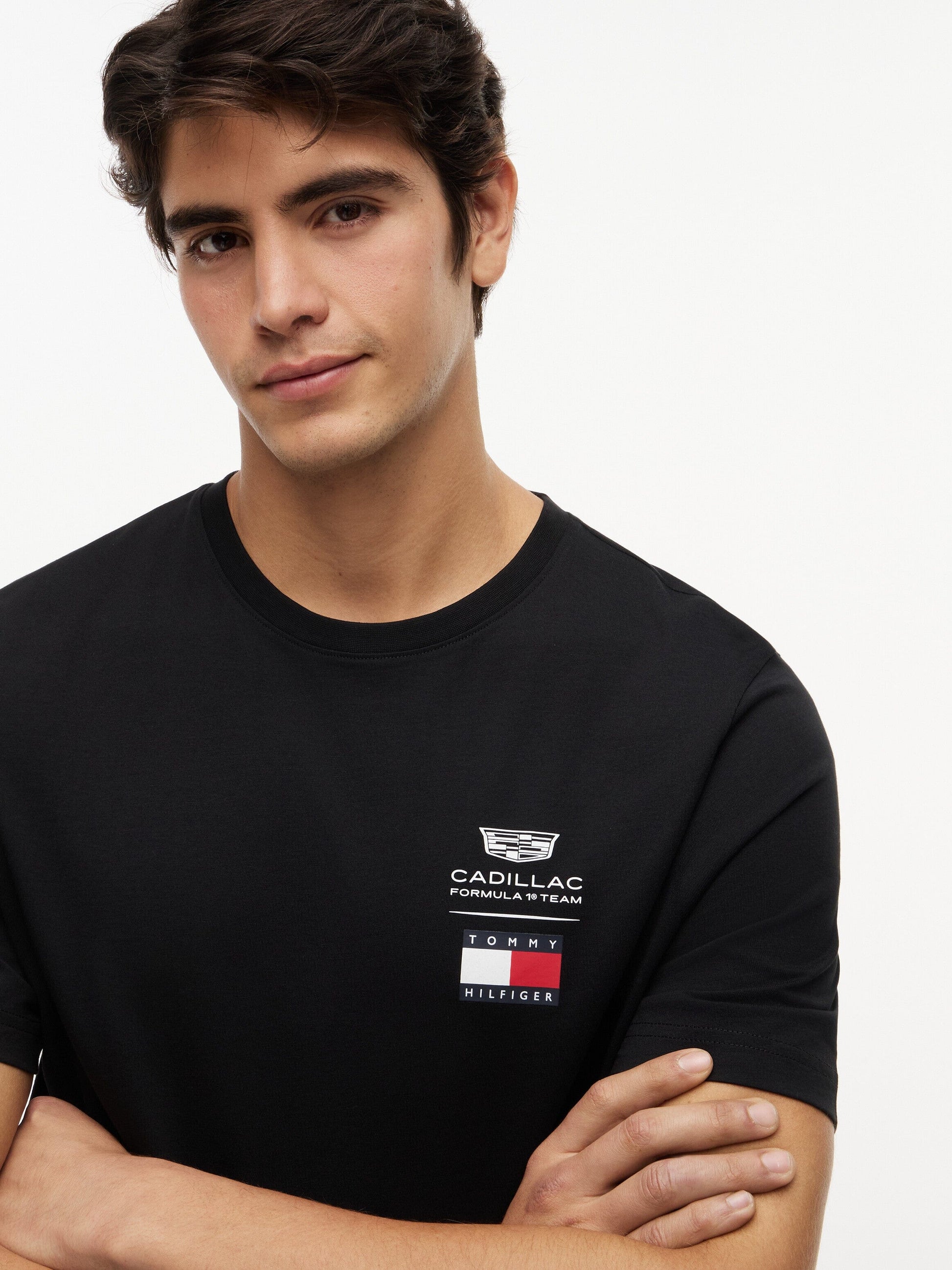 Cadillac F1 Racing Small Logo T-Shirt - Black/White Cadillac F1
