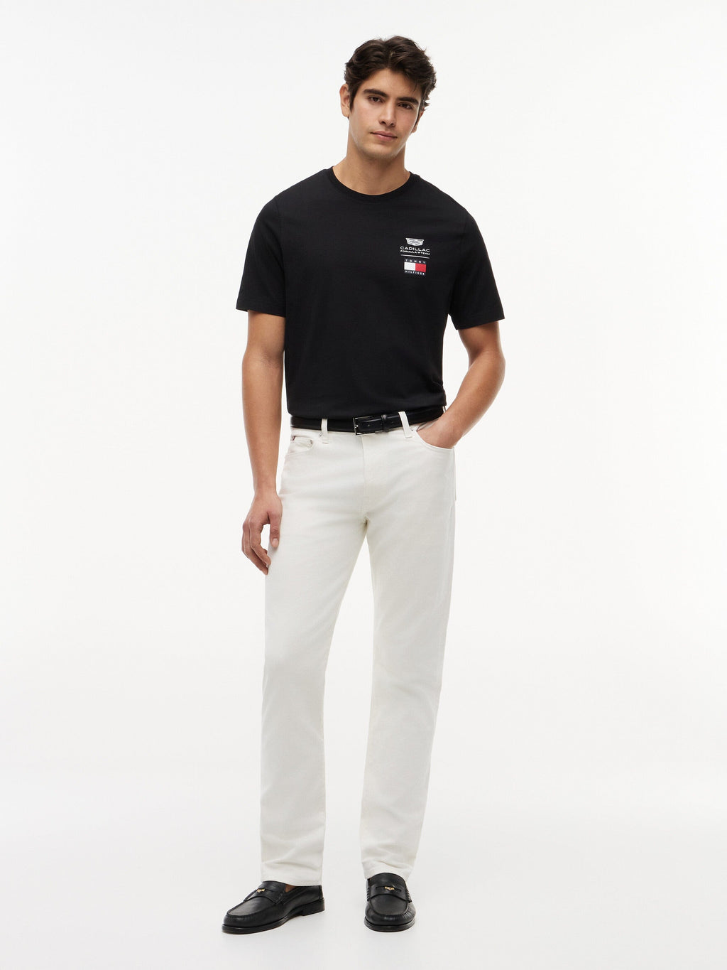 Cadillac F1 Racing Small Logo T-Shirt - Black/White Cadillac F1