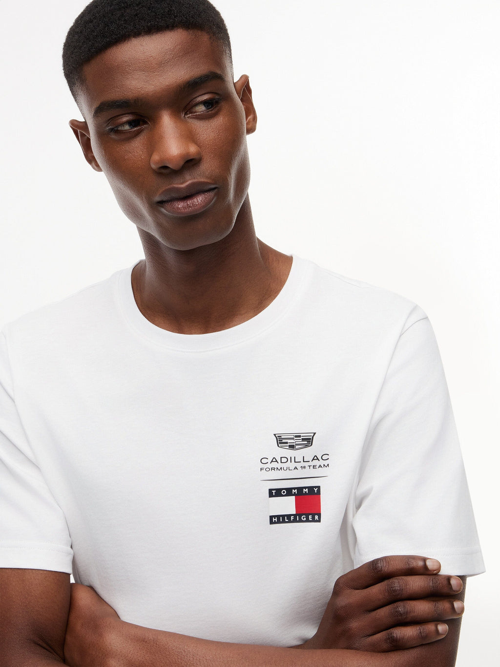 Cadillac F1 Racing Small Logo T-Shirt - Black/White Cadillac F1