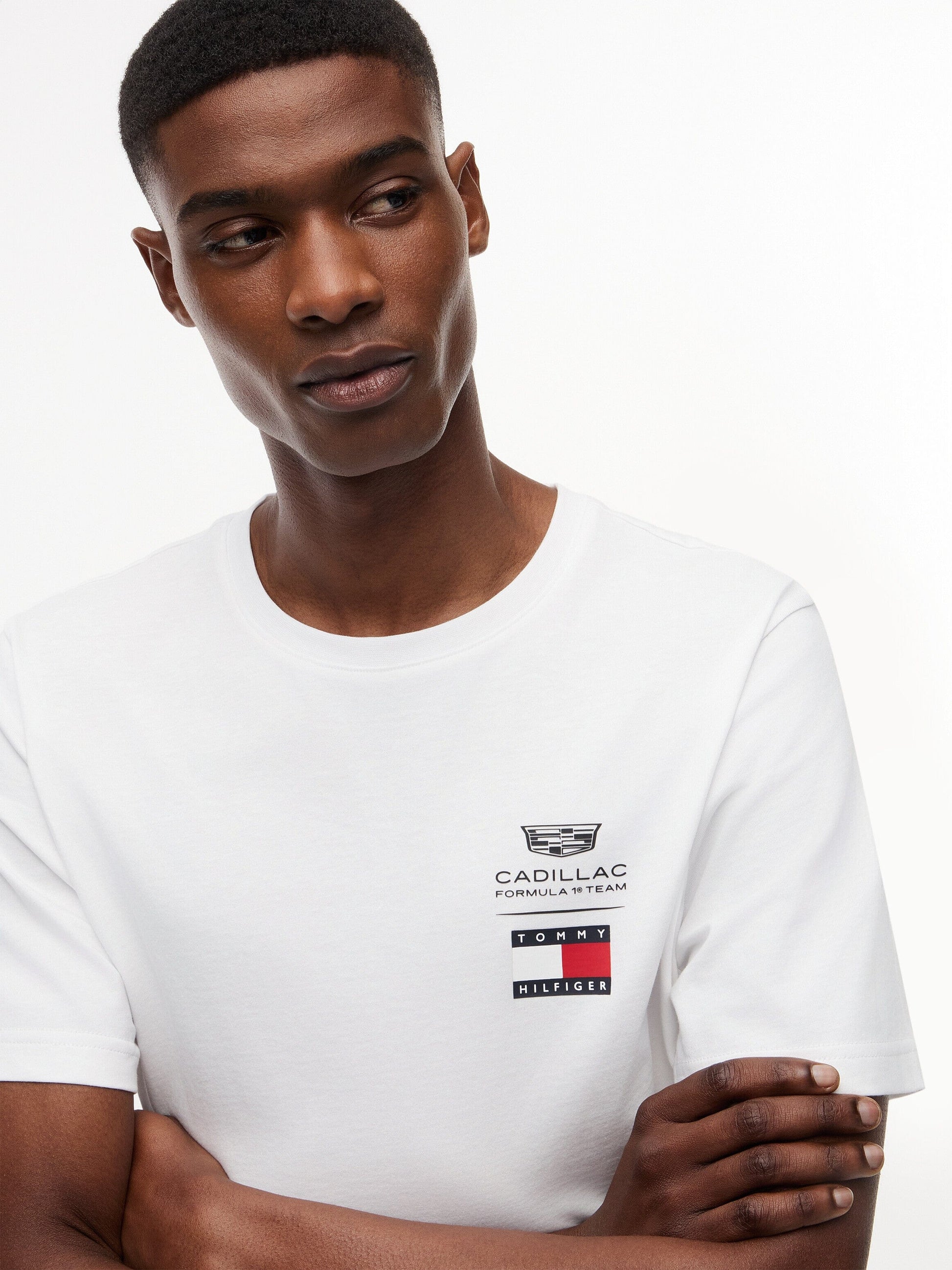 Cadillac F1 Racing Small Logo T-Shirt - Black/White Cadillac F1