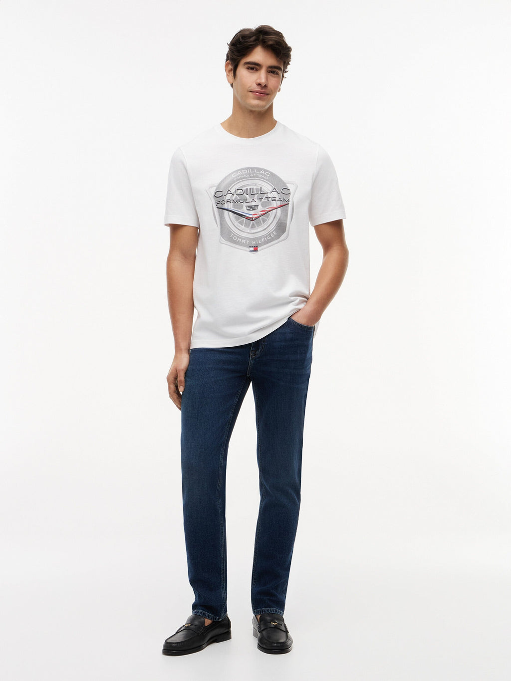 Cadillac F1 Tire Graphic T-Shirt - White Cadillac F1