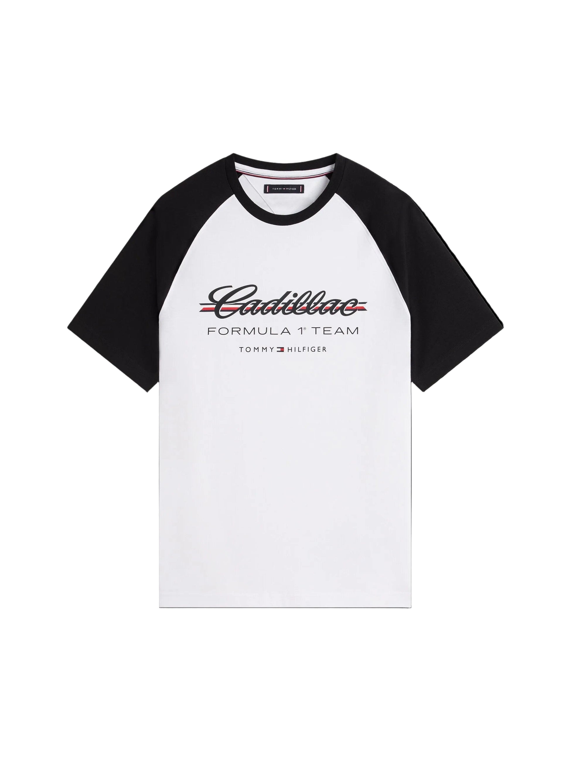 Cadillac F1 Racing Script Raglan T-Shirt - White Cadillac F1