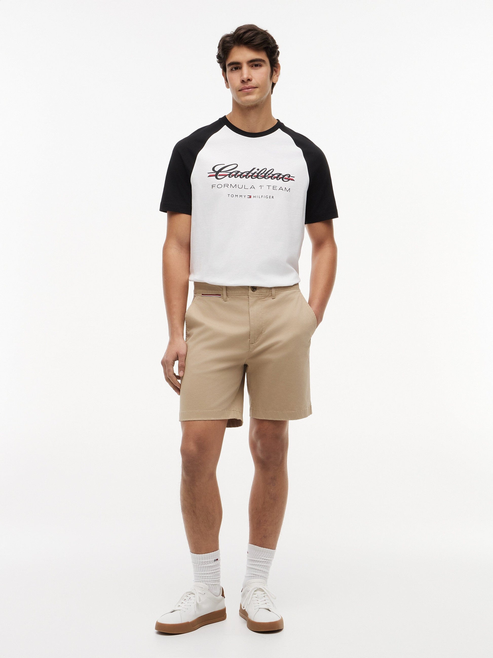 Cadillac F1 Racing Script Raglan T-Shirt - White Cadillac F1