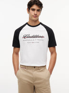 Cadillac F1 Racing Script Raglan T-Shirt - White Cadillac F1