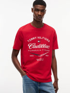 Cadillac F1 Racing Varsity Graphic T-Shirt - Red Cadillac F1