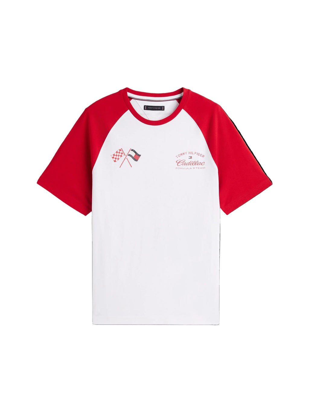 Cadillac F1 Racing Varsity Raglan T-Shirt - White Cadillac F1