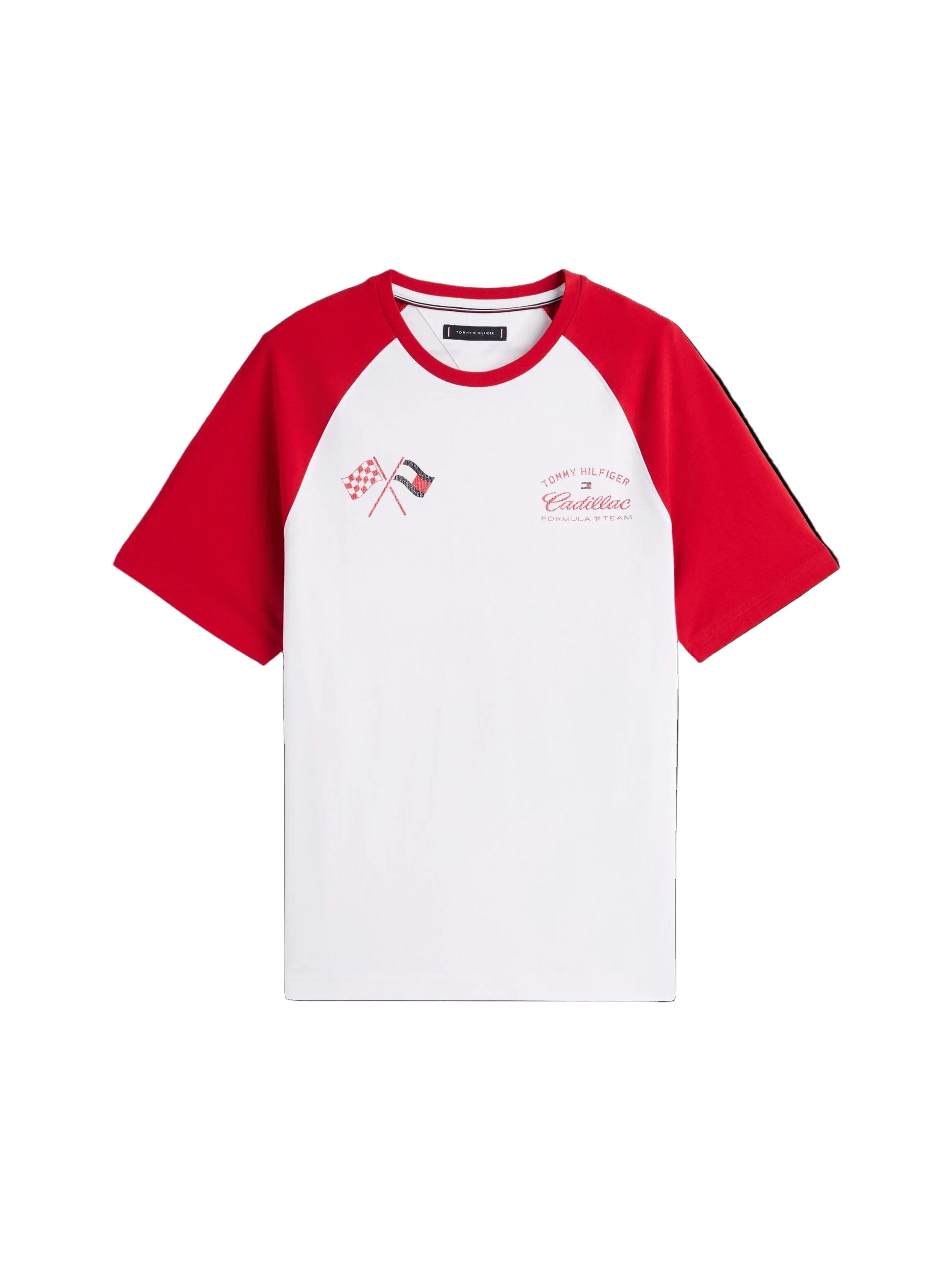 Cadillac F1 Racing Varsity Raglan T-Shirt - White Cadillac F1