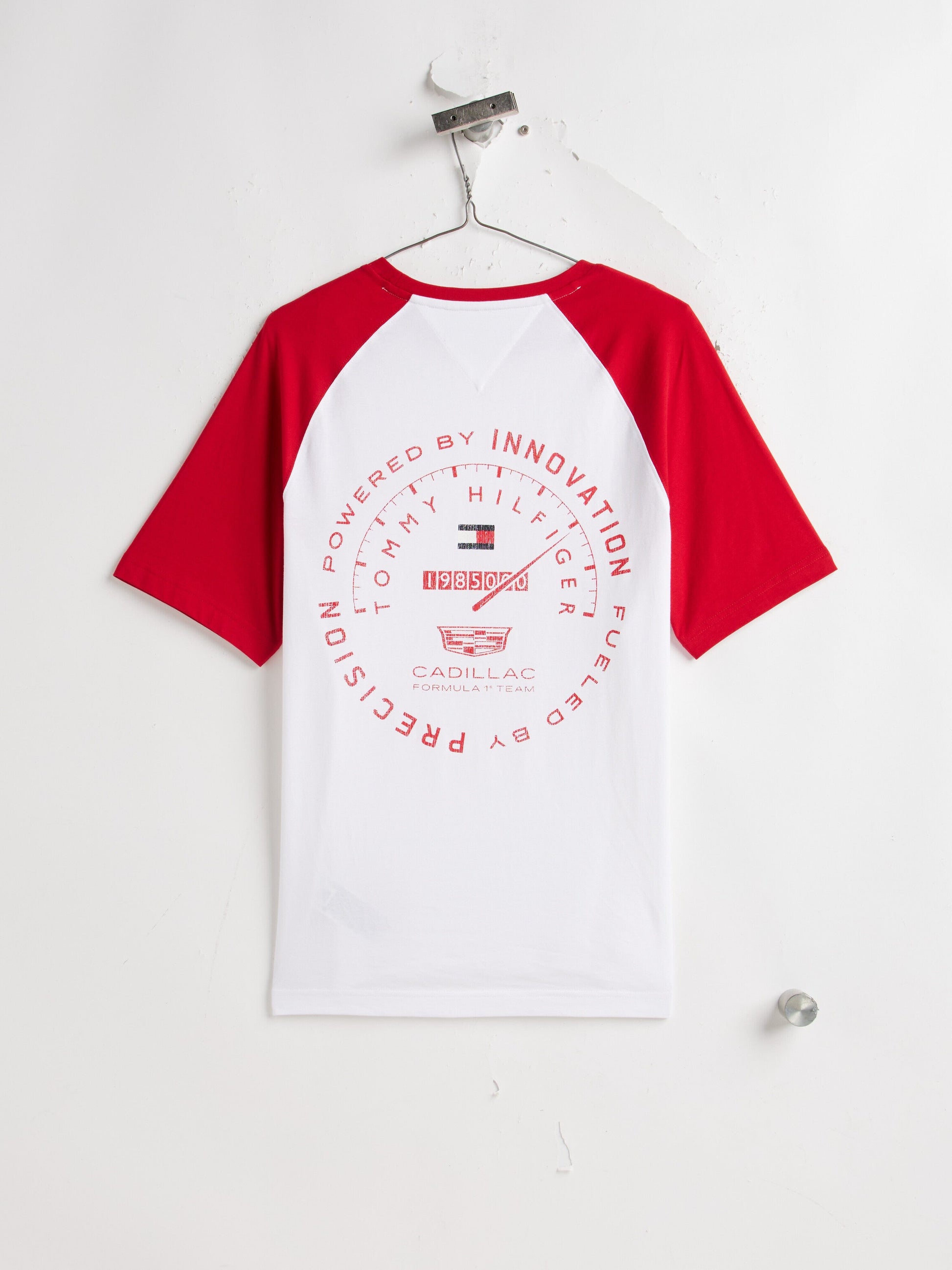 Cadillac F1 Racing Varsity Raglan T-Shirt - White Cadillac F1