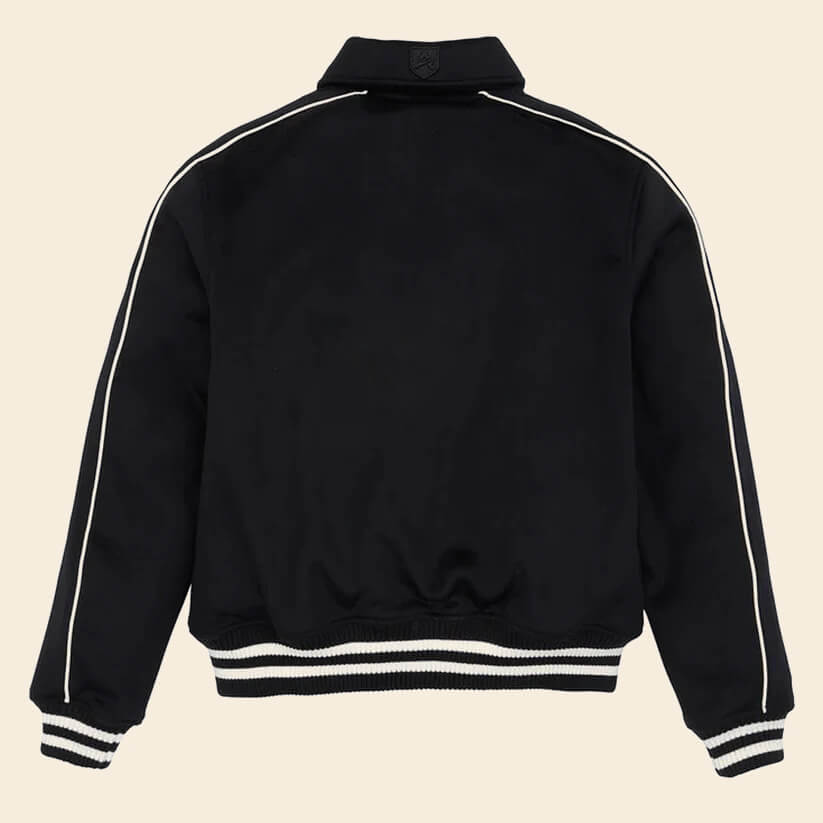 Men Black Woolrider Avirex Leather Letterman Jacket 3A MOTO LEATHER