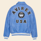 Men's Denim Bomber Varsity Limited Edition Avirex Leather Jacket Endless Racegear