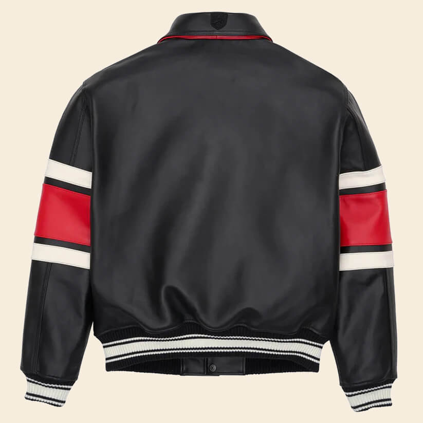 New Black Letterman The Legend Avirex Leather Jacket 3A MOTO LEATHER