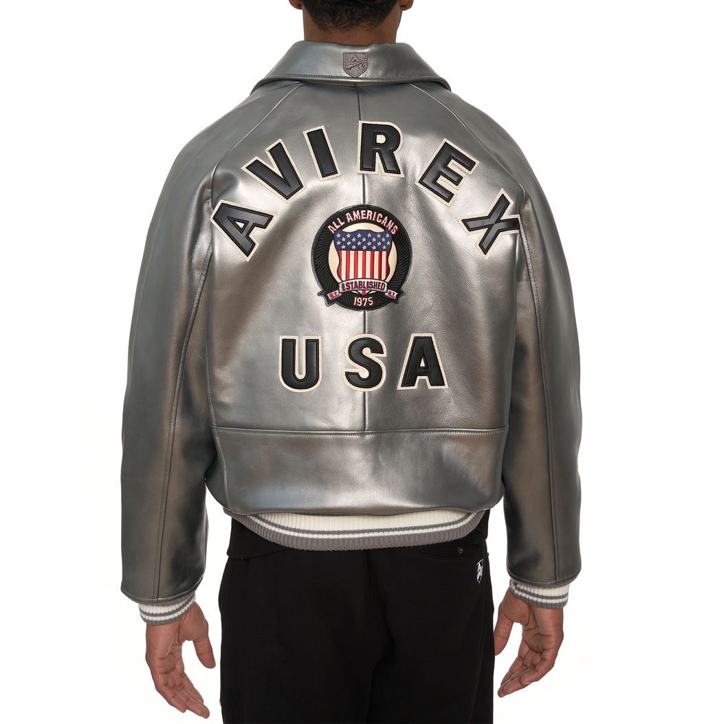 Purchase Best Style Of Metallic Silver Of Fashion Bomber Leather Jackets For Mens rfxleatherofficial