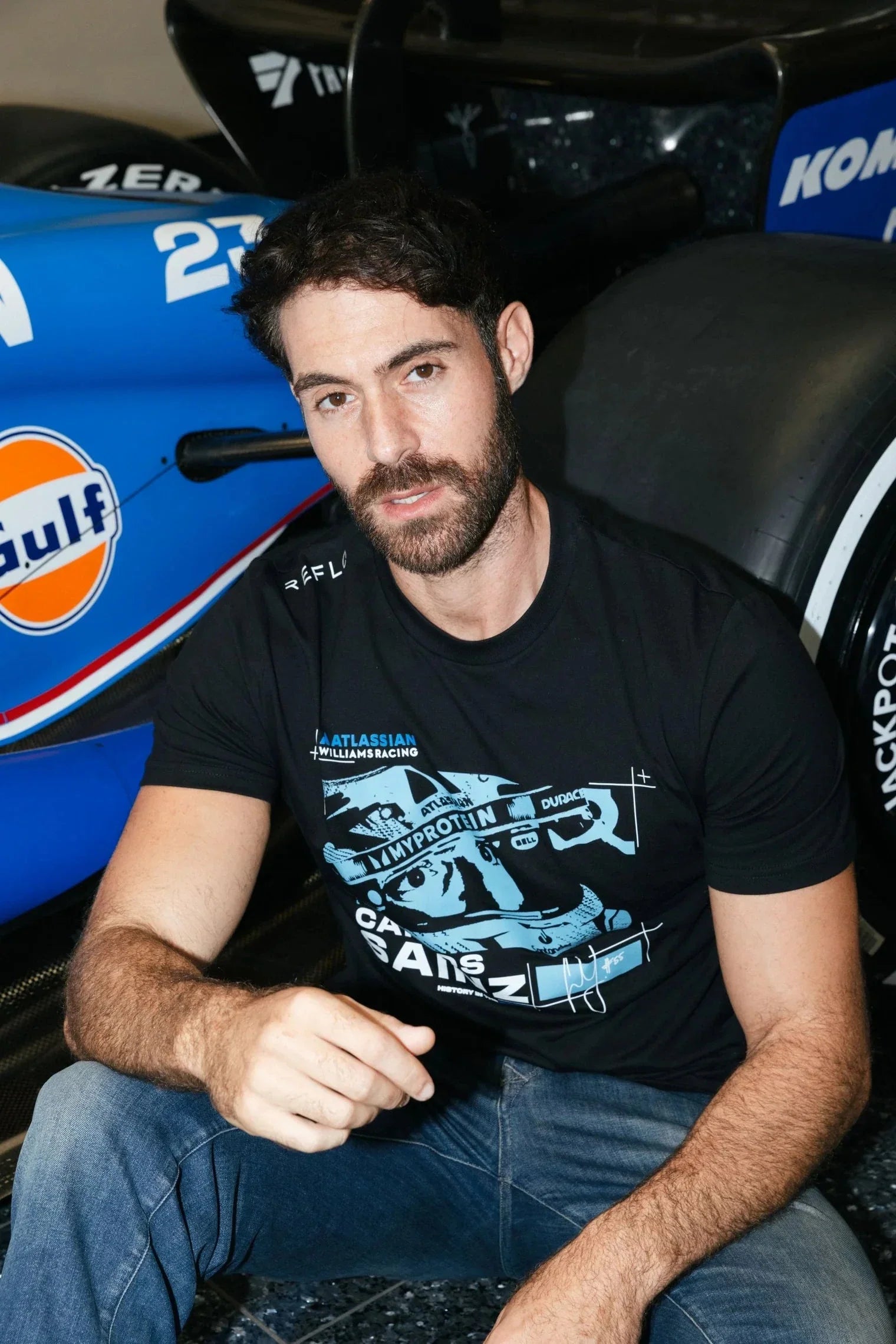 Atlassian Williams Racing F1 X Reflo Carlos Sainz T-Shirt - Black Endless Racegear