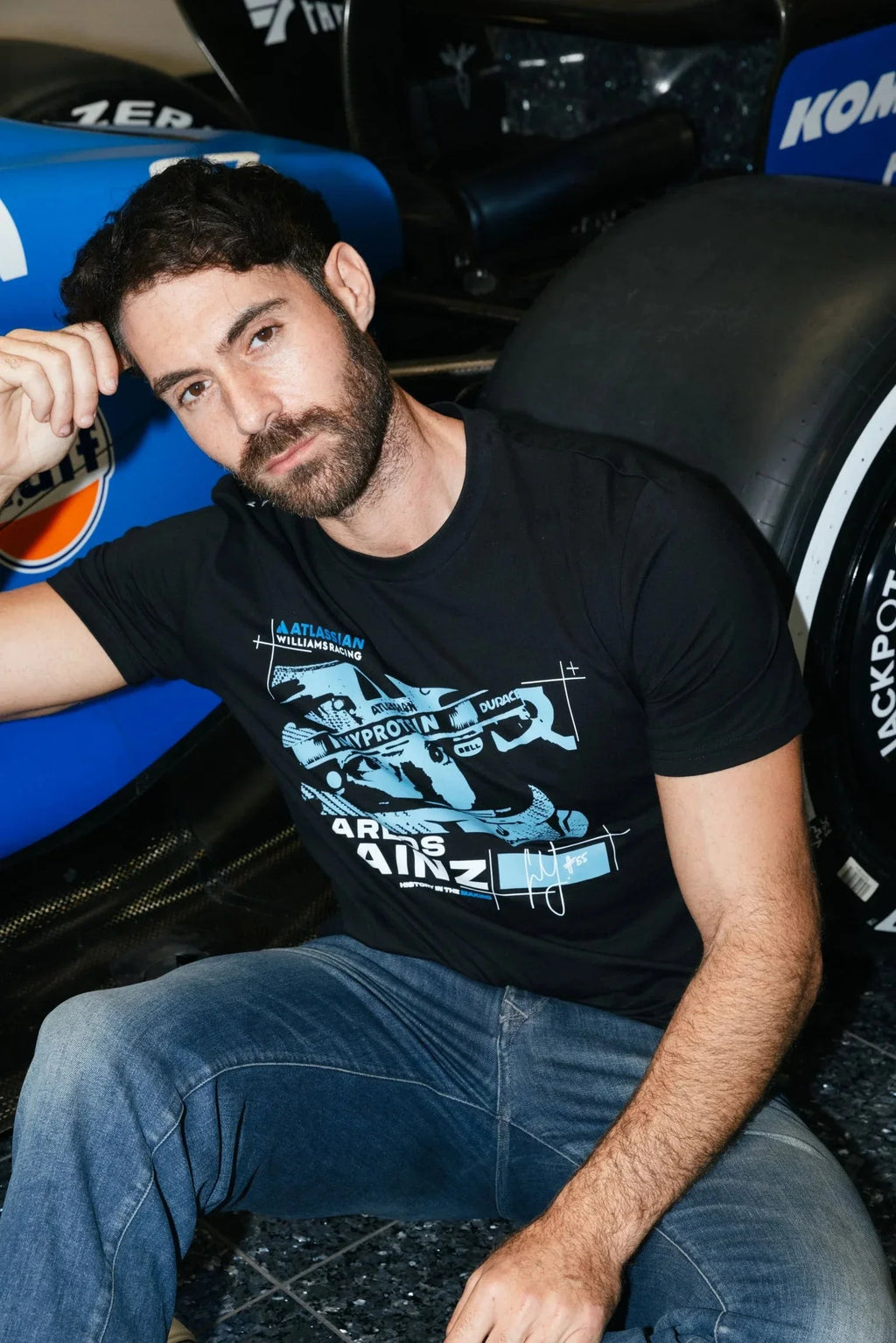 Atlassian Williams Racing F1 X Reflo Carlos Sainz T-Shirt - Black Endless Racegear