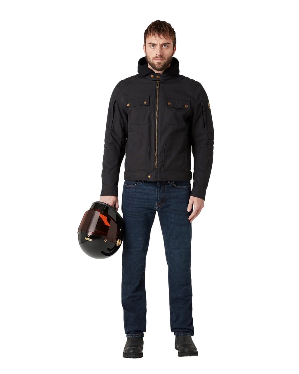 *New* Belstaff Roberts Cotton Canvas Motorcycle Jacket - Black