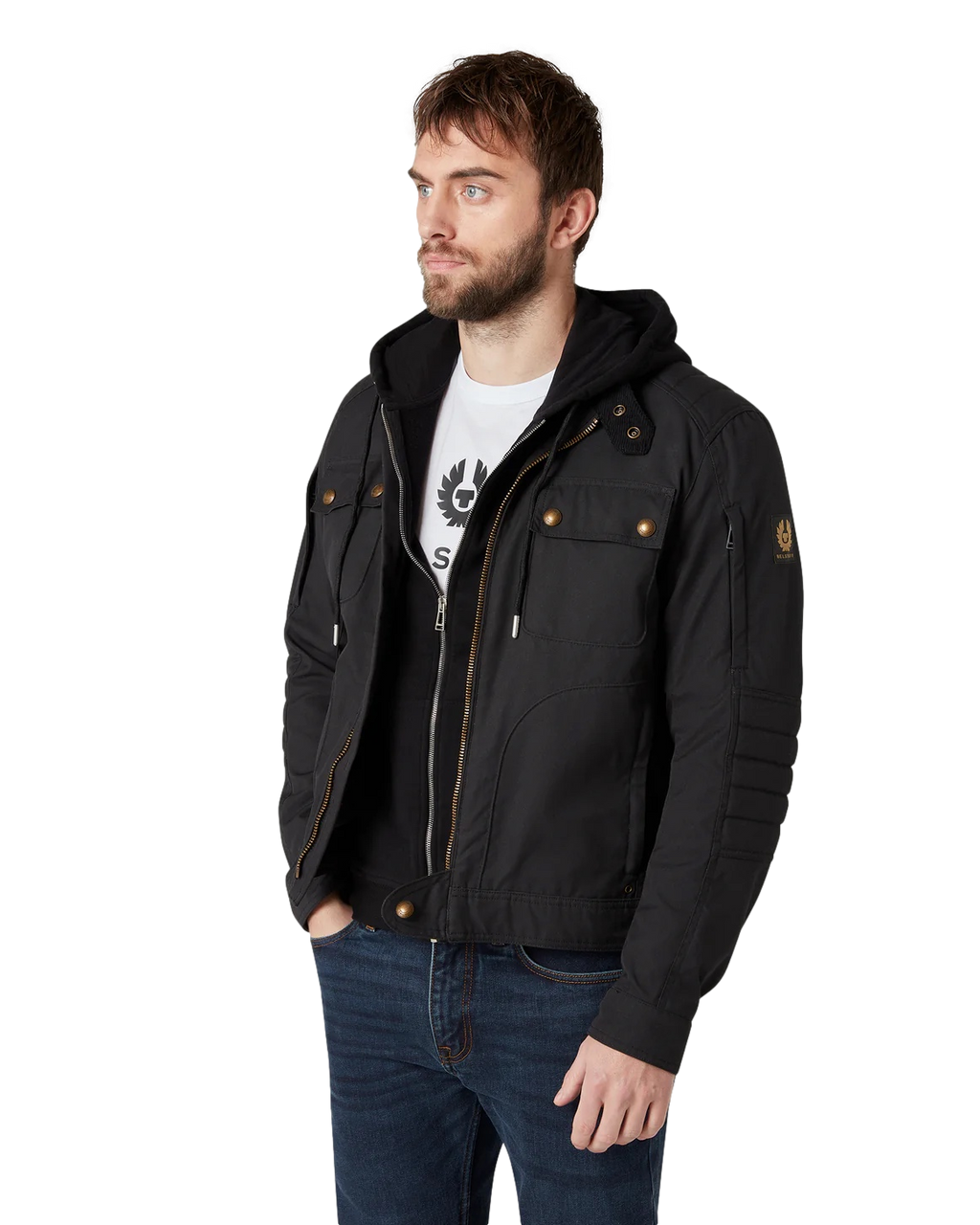 *New* Belstaff Roberts Cotton Canvas Motorcycle Jacket - Black