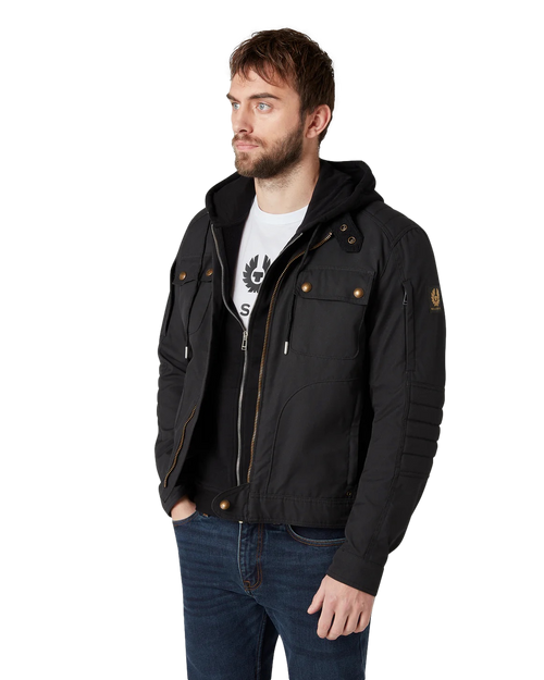 *New* Belstaff Roberts Cotton Canvas Motorcycle Jacket - Black Endless Racegear