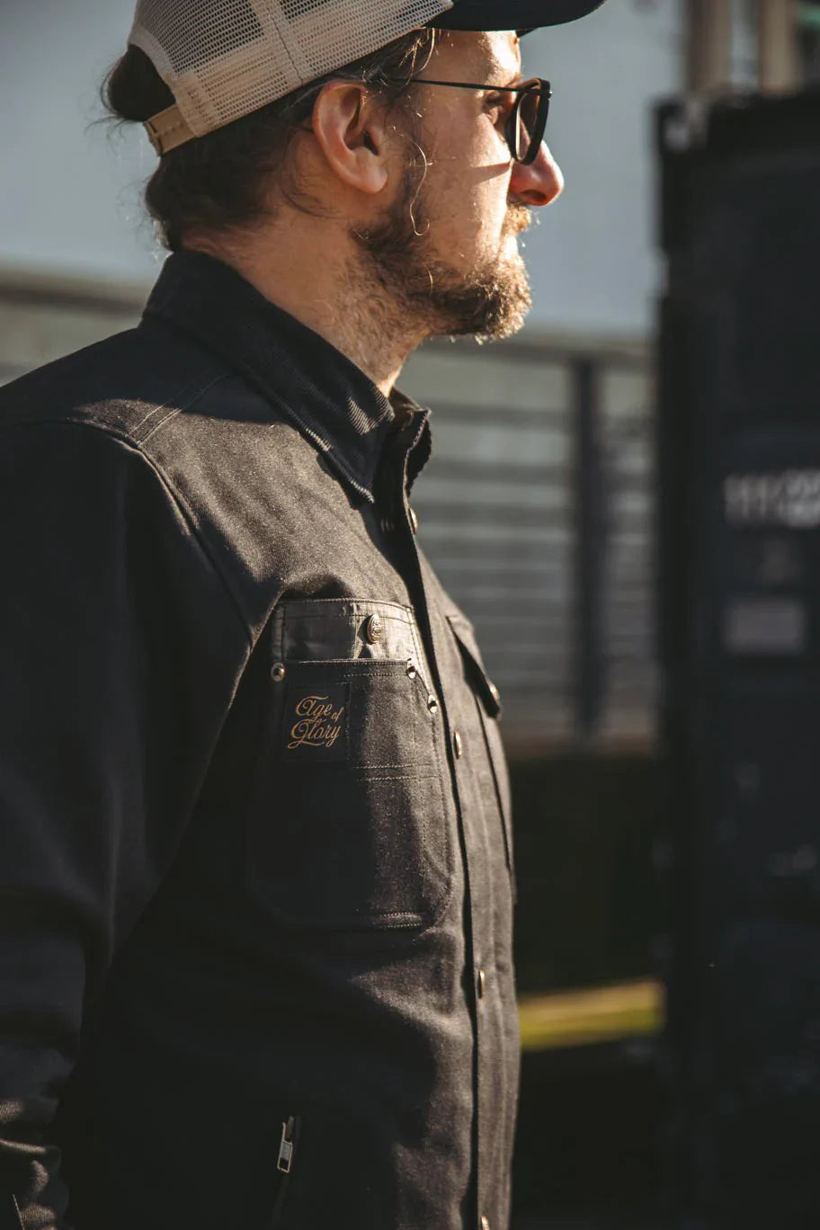 Age of Glory - Runaway Men's Motorcycle Shacket - Black