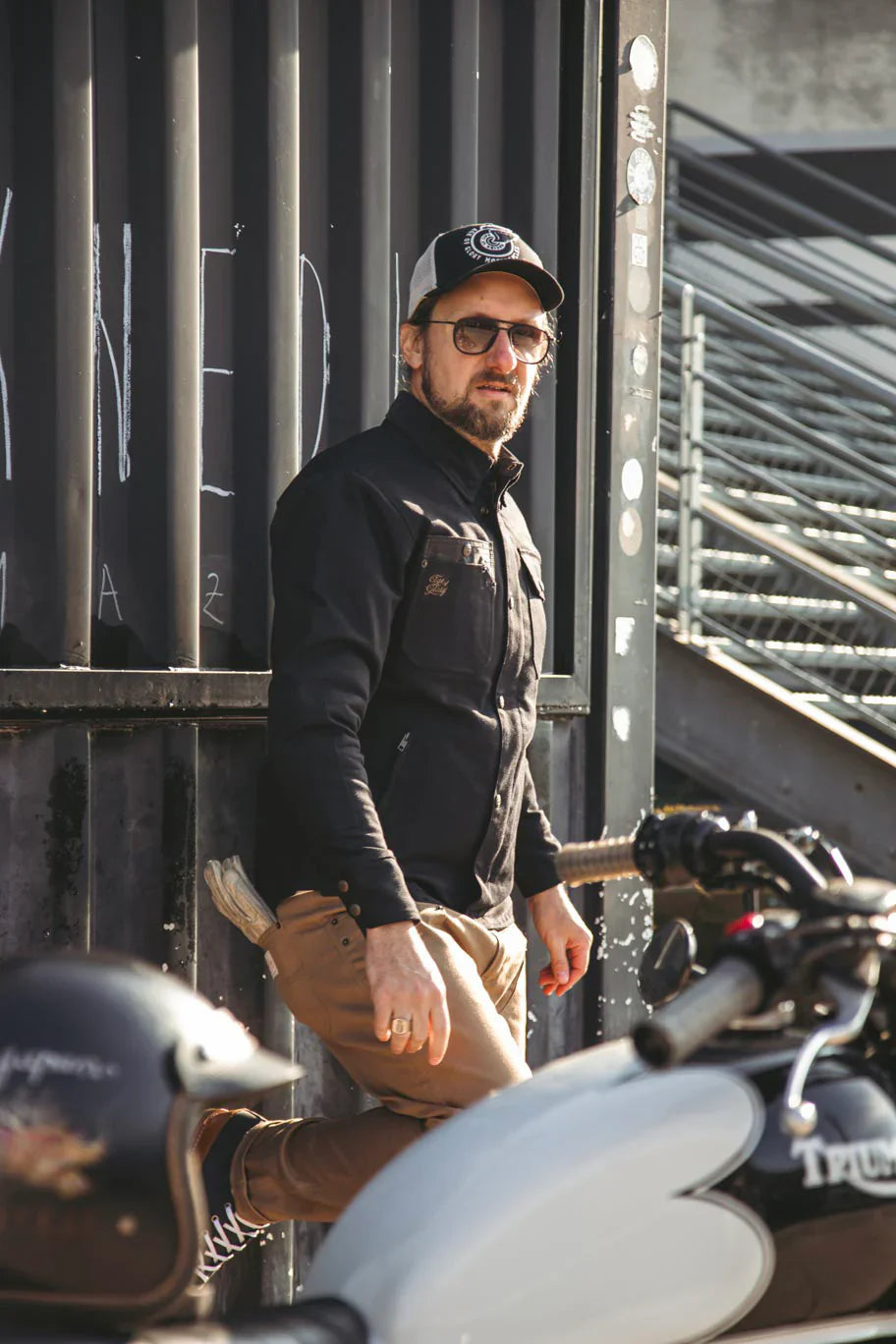Age of Glory - Runaway Men's Motorcycle Shacket - Black