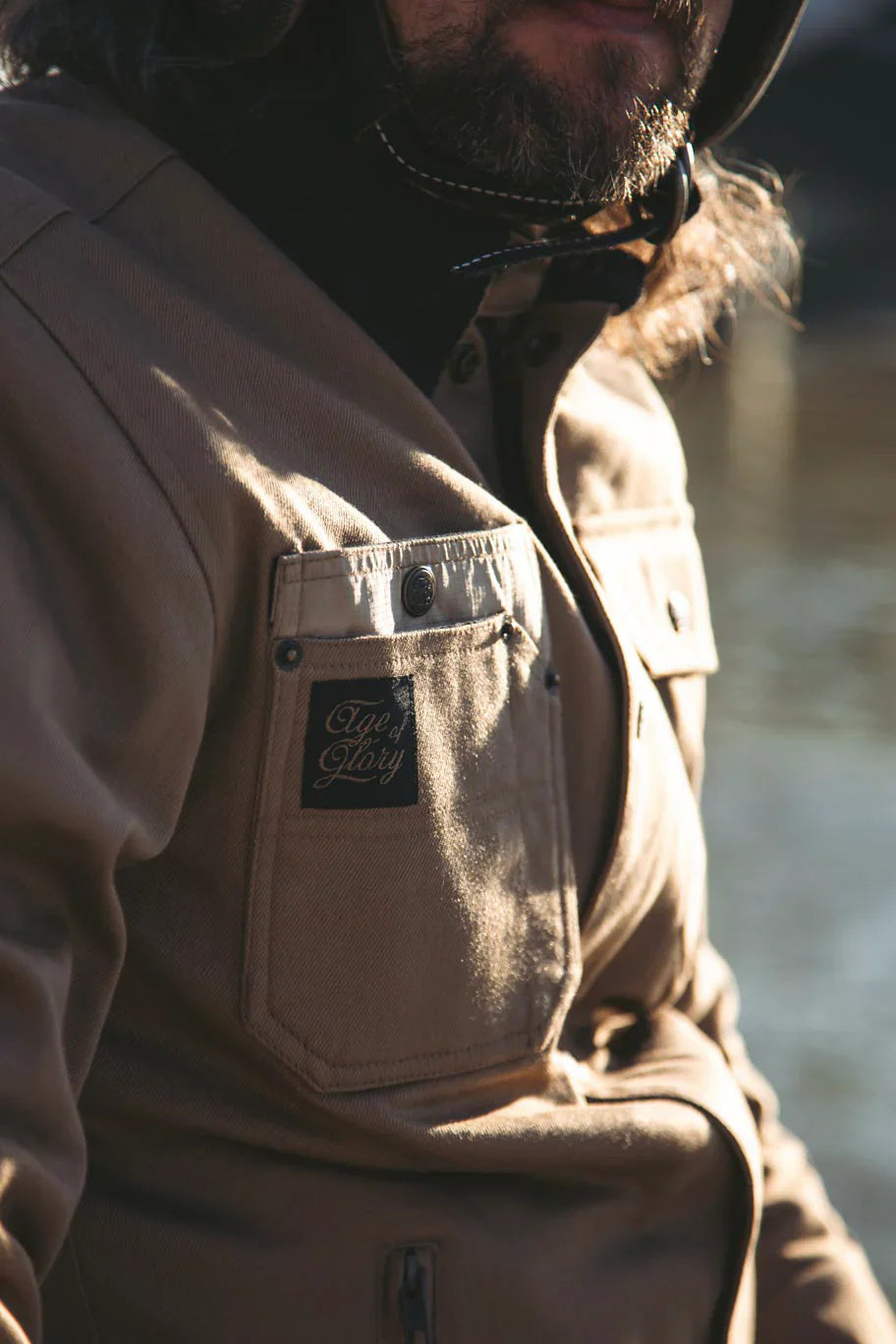 Age of Glory - Runaway Men's Motorcycle Shacket - Desert Khaki