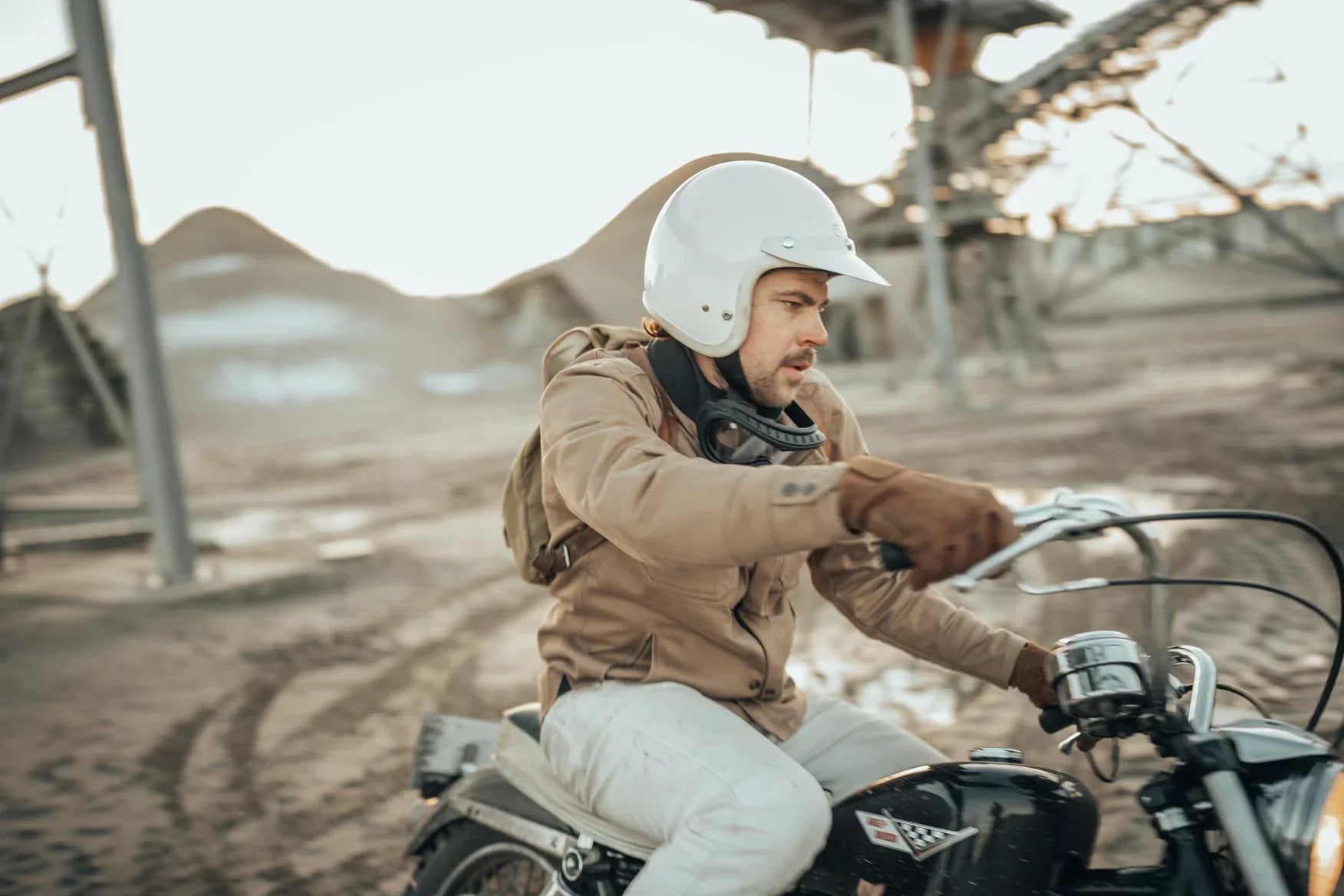 Age of Glory - Runaway Men's Motorcycle Shacket - Desert Khaki