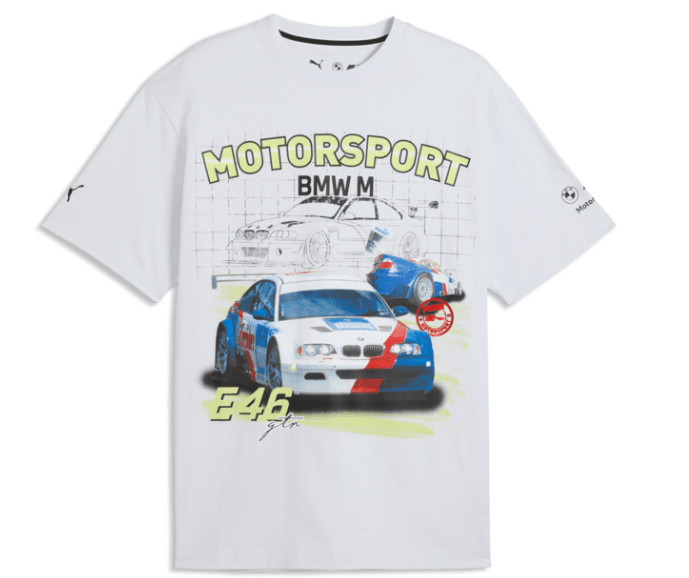BMW Motorsports M3 E46 Graphic T-Shirt - Puma Black/White/Silver Mist T-shirts BMW Motorsports XS Silver 