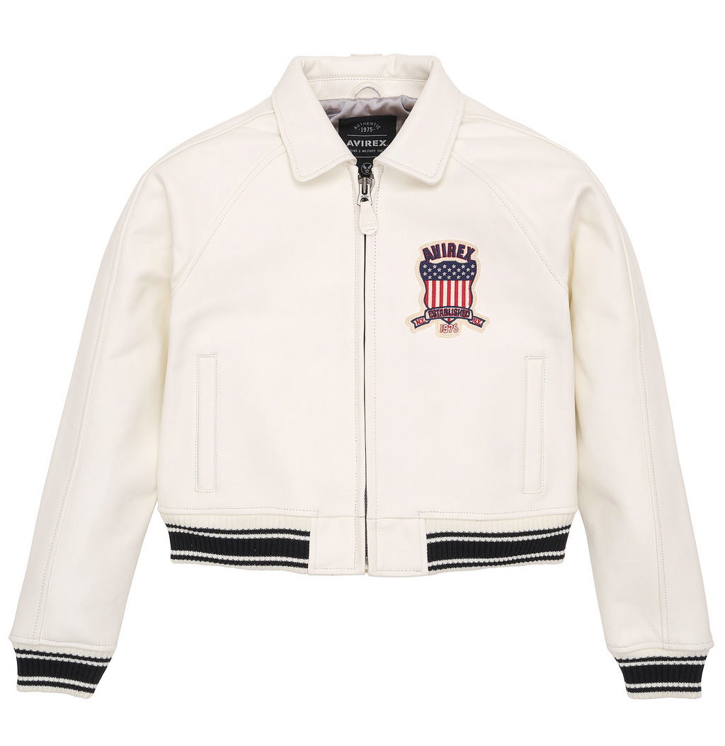 Shop Best High Quality Fashion Bomber Style Snow White Avirex Cropped Icon Jackets - Endless Racegear