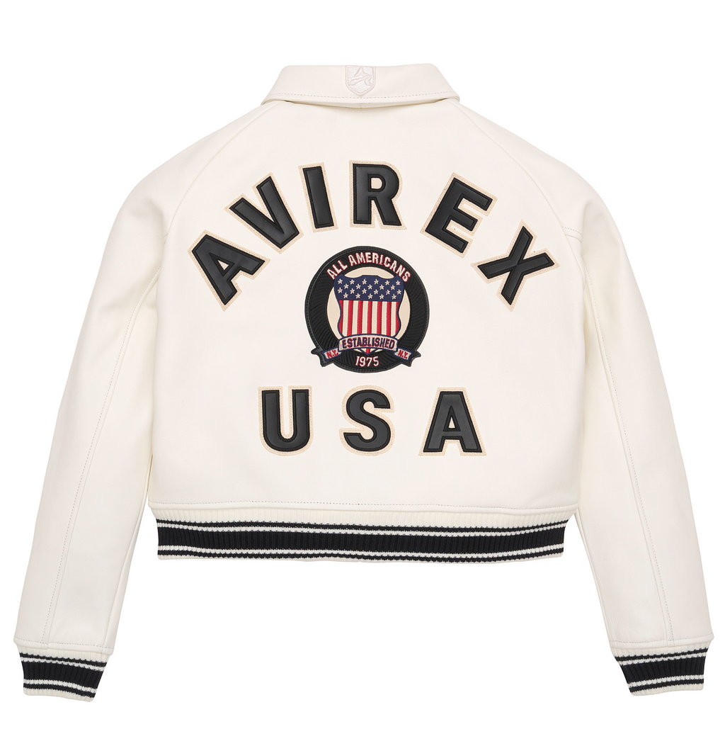 Shop Best High Quality Fashion Bomber Style Snow White Avirex Cropped Icon Jackets - Endless Racegear