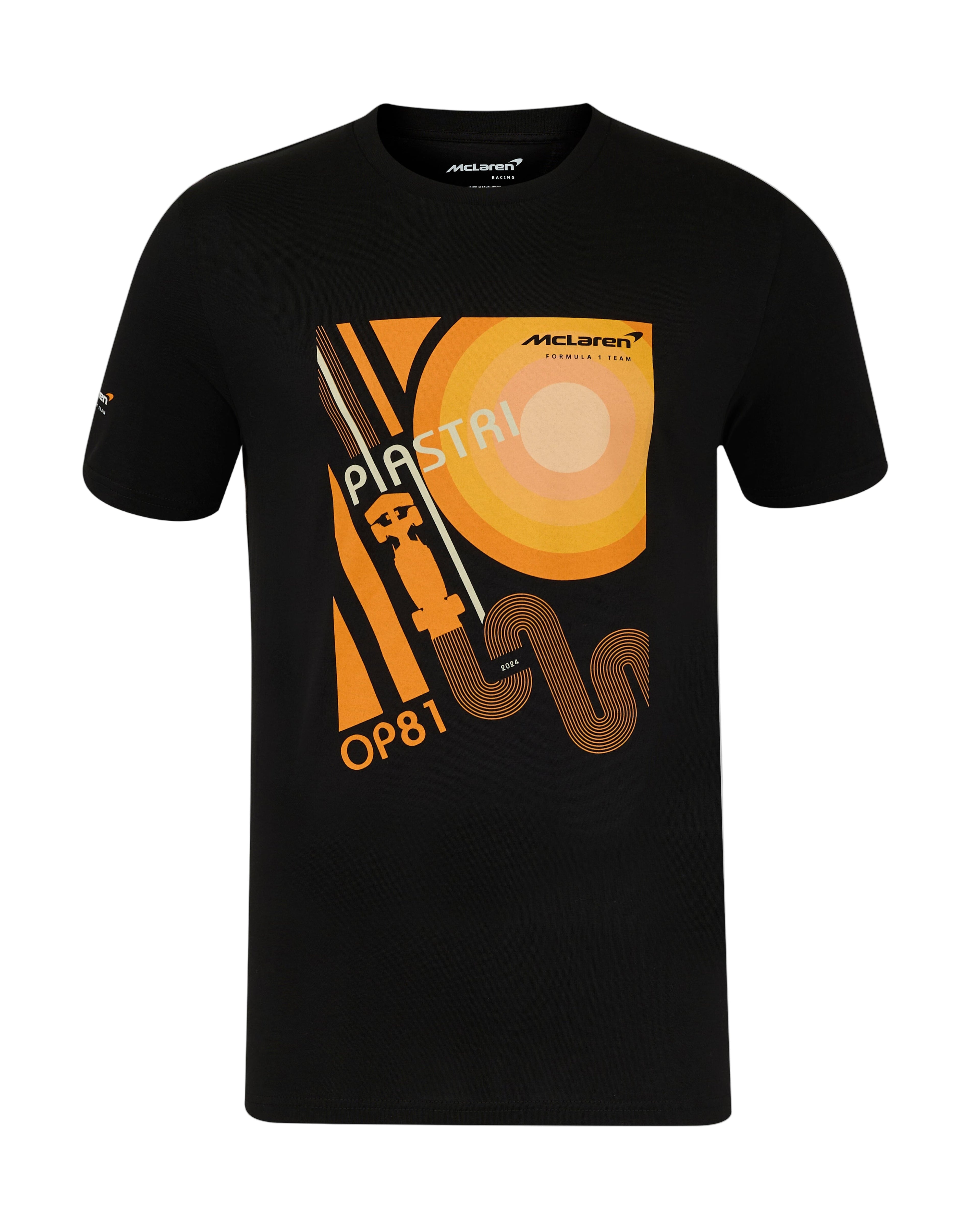 McLaren F1 Oscar Piastri Team Track T-Shirt - Caviar Black McLaren-Castore