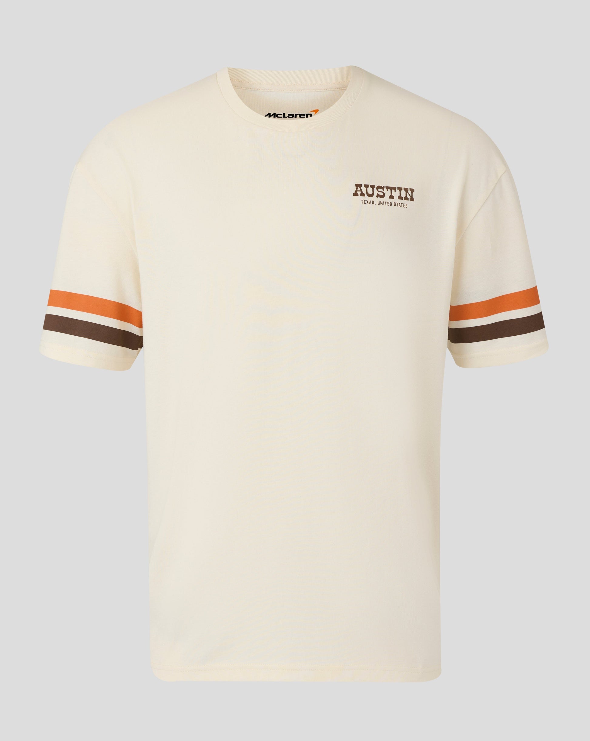 McLaren F1 USA Austin GP Stripe Sleeve T-Shirt - White/Phantom T-shirts McLaren-Castore S White 