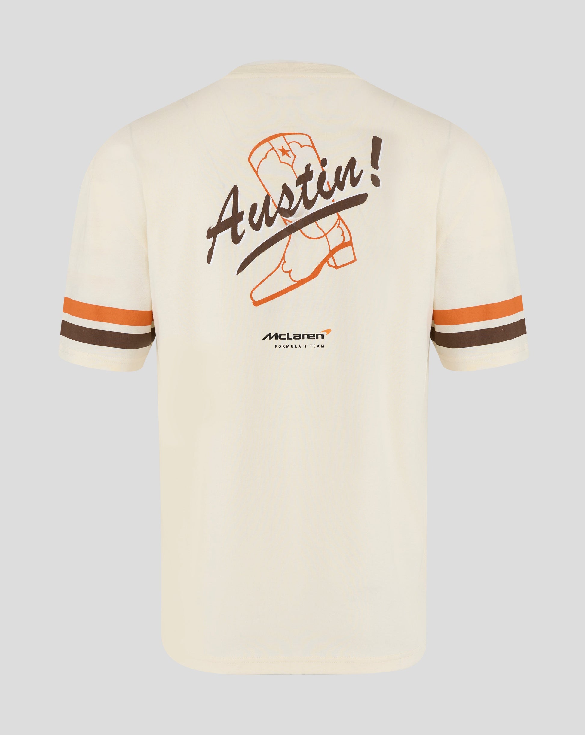 McLaren F1 USA Austin GP Stripe Sleeve T-Shirt - White/Phantom Endless Racegear