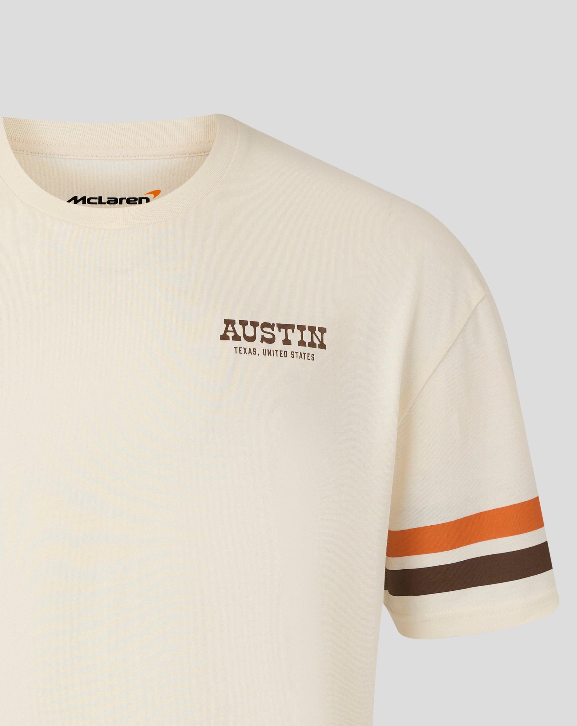 McLaren F1 USA Austin GP Stripe Sleeve T-Shirt - White/Phantom Endless Racegear