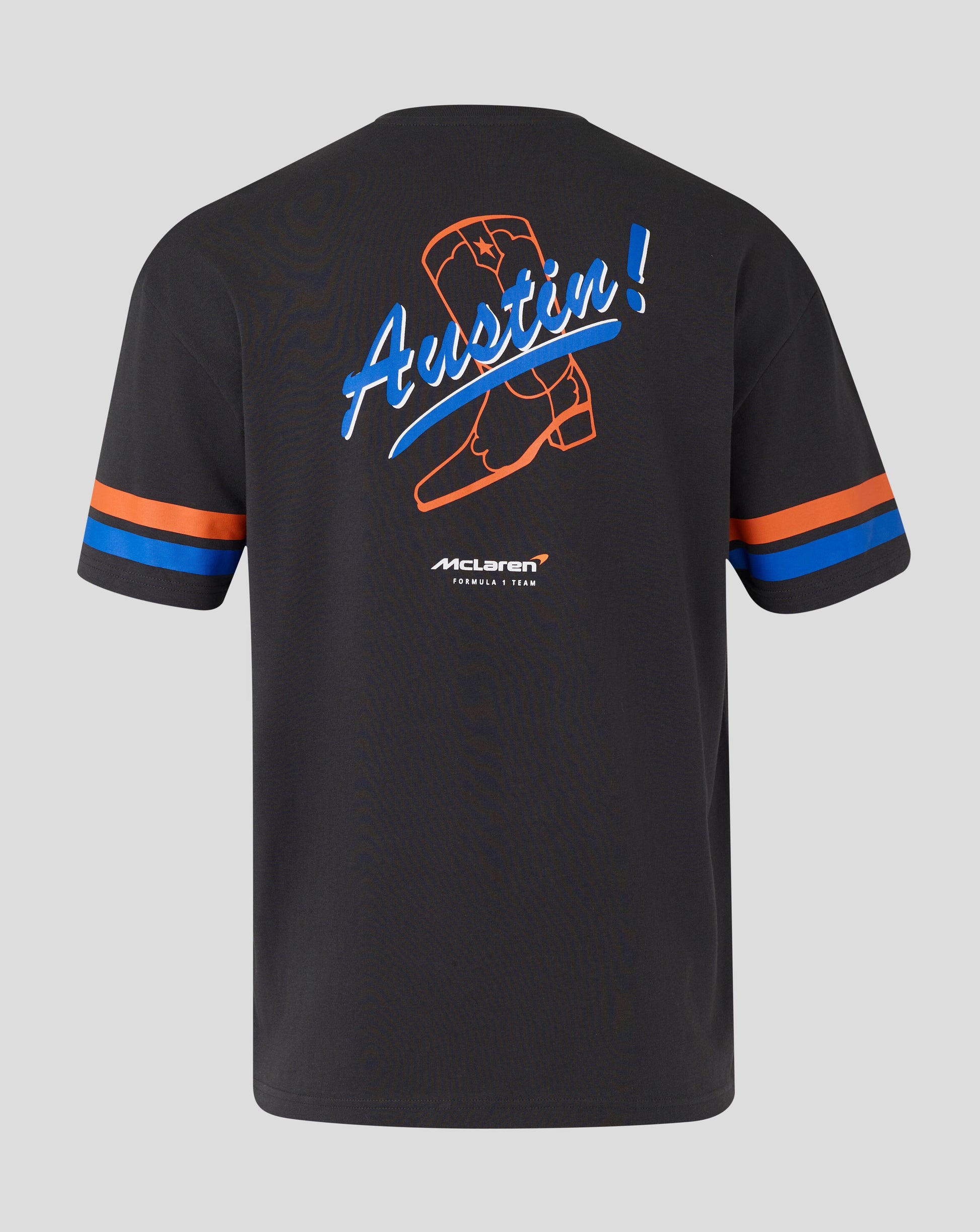 McLaren F1 USA Austin GP Stripe Sleeve T-Shirt - White/Phantom Endless Racegear
