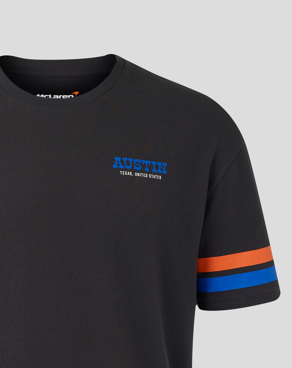 McLaren F1 USA Austin GP Stripe Sleeve T-Shirt - White/Phantom Endless Racegear