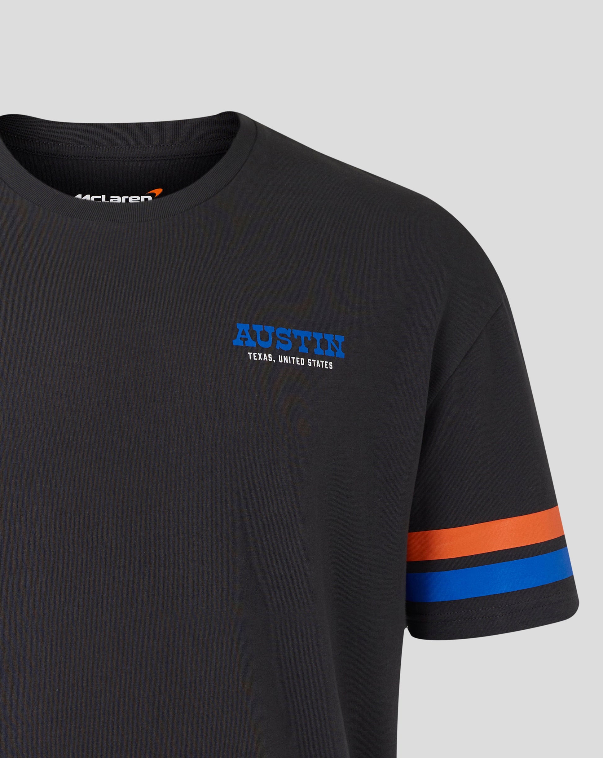 McLaren F1 USA Austin GP Stripe Sleeve T-Shirt - White/Phantom Endless Racegear
