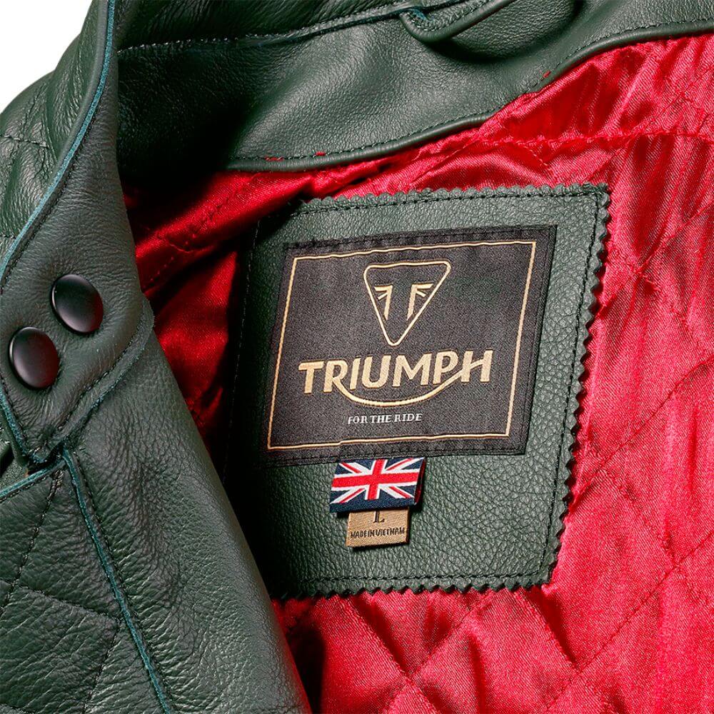 Braddan Green Leather Jacket Triumph
