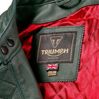 Braddan Green Leather Jacket Triumph