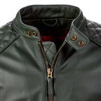 Braddan Green Leather Jacket Triumph