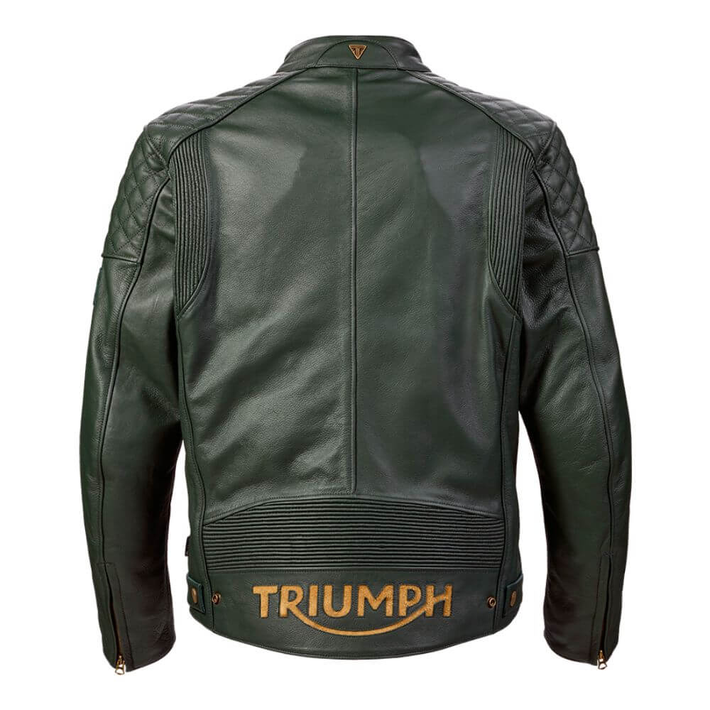 Braddan Green Leather Jacket Triumph